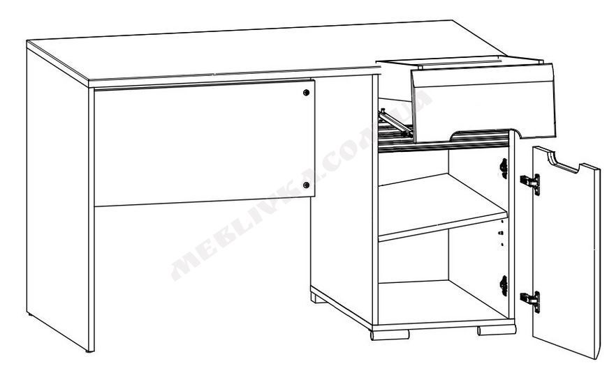 Стол письменный Амелия BIU1D1S/8/12 кашемир/венге магия (ВМК) фото